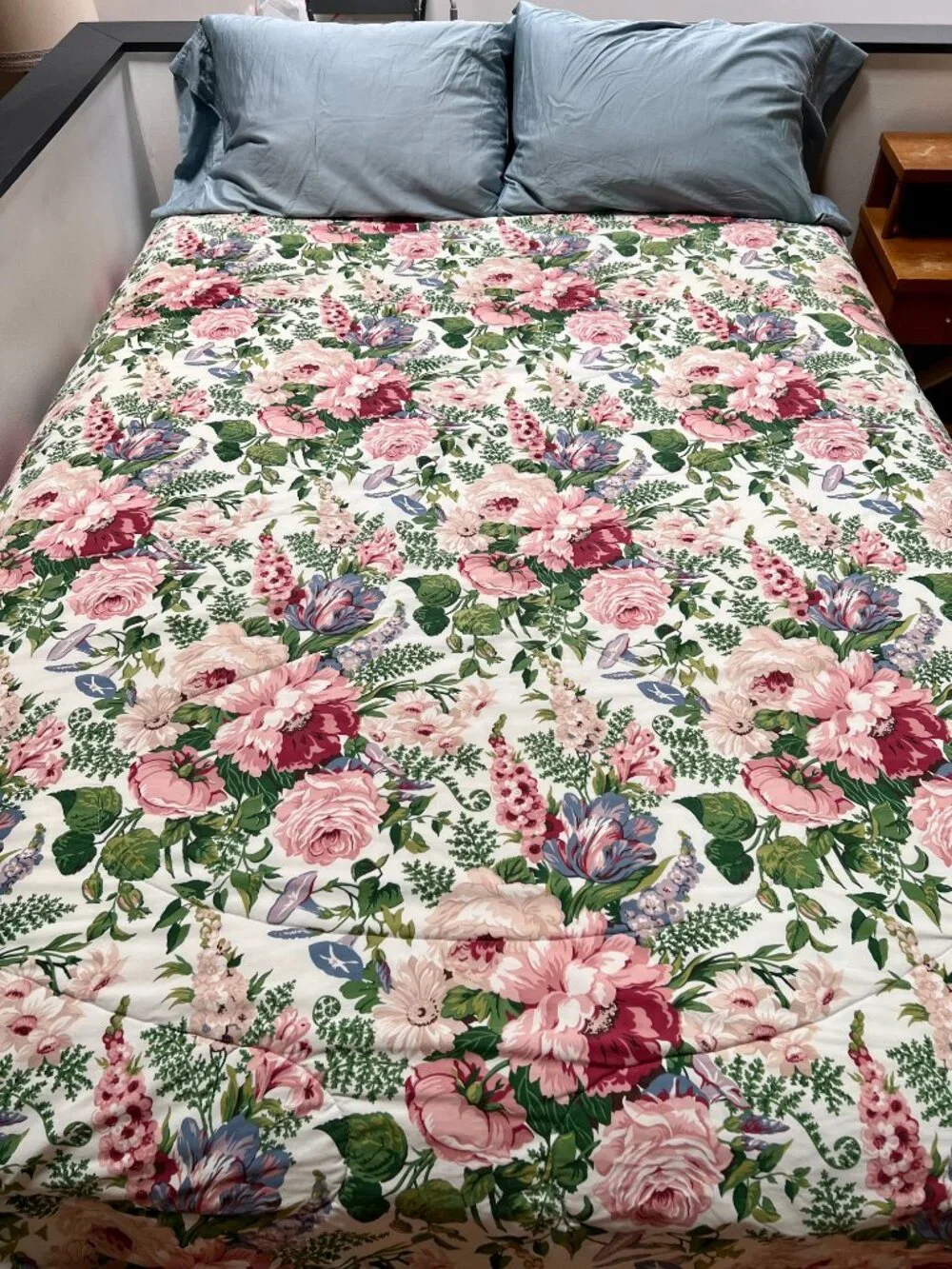 Vintage Waverly Spring Fever Floral Cottagecore Comforter Queen Size